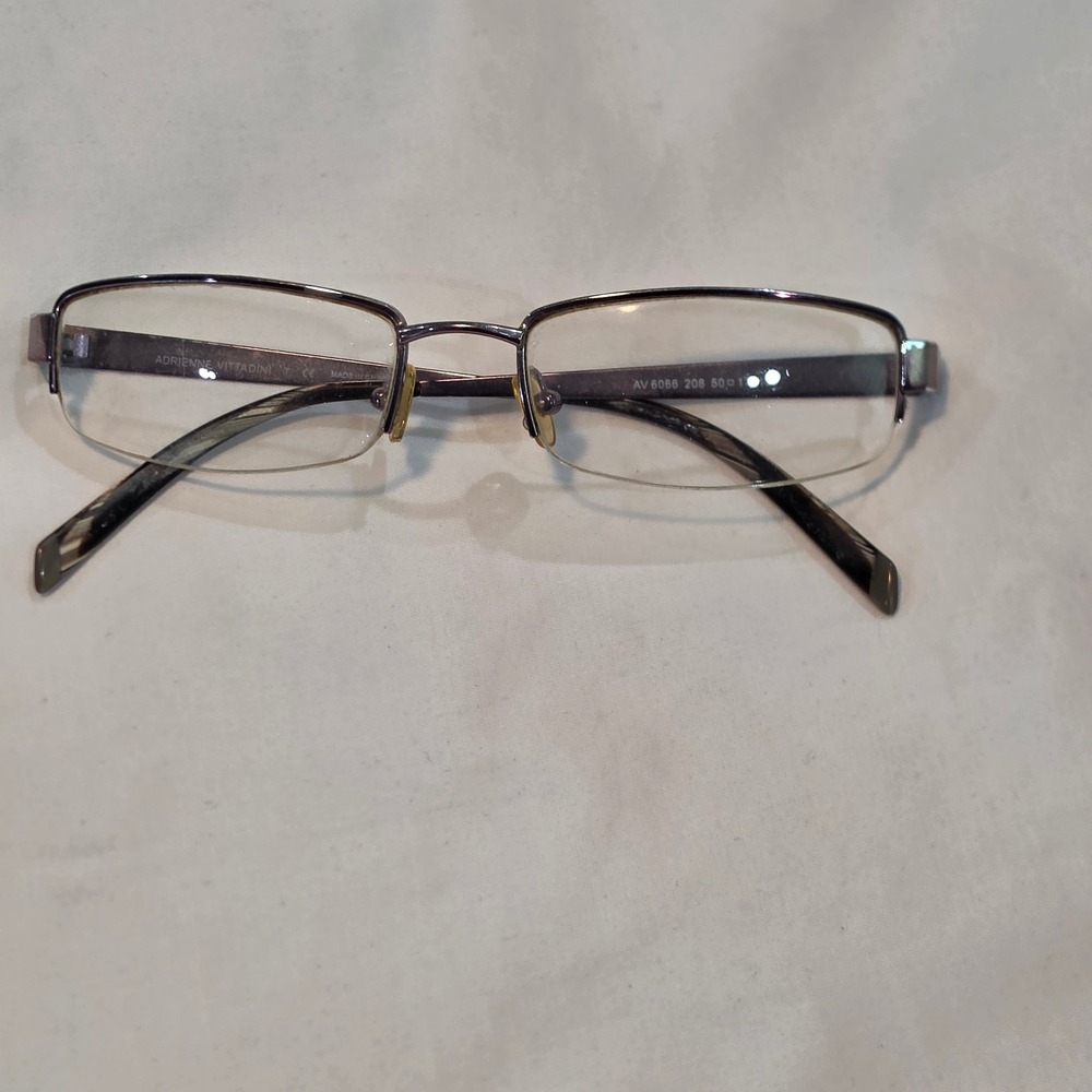 Adrienne Vittadini Eyeglasses Women 50-17-135 Purple AV 6066 Good Semi-Rimless